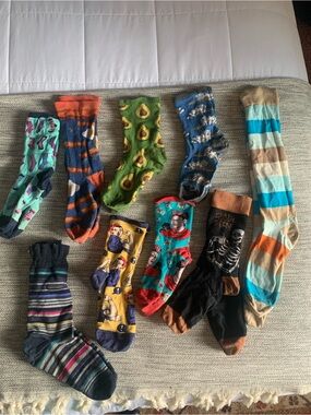 Wacky Colorful Men's Novelty Socks BUNDLE- Multi-Color Pack